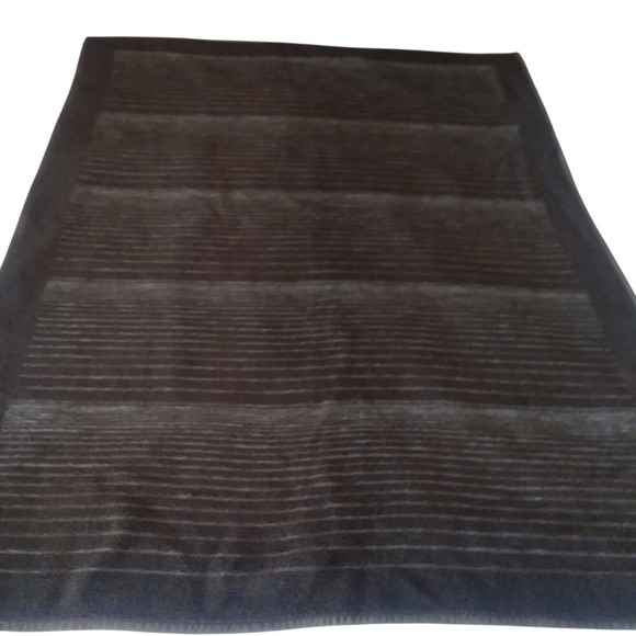 Plush Brown Reversible Striped Pattern Throw Cozy Home‎ Blanket 54 x 70 MCM - Picture 1 of 16